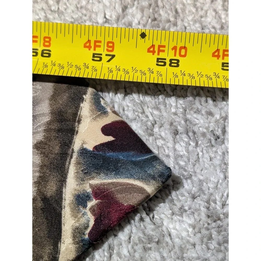J Riggins Necktie Mens 4W‎ Purple Hunting Horn Abstract Silk Vintage 90s Tie